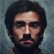 Avatar that looks like a painting of a middle age male with short dark hair, short beard, dark eyes, and bright lips.