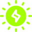 ícone sol verde