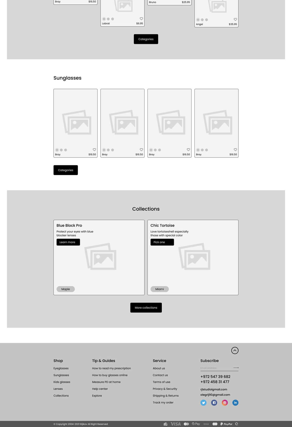 Prototype Low quality wireframe homepage2
