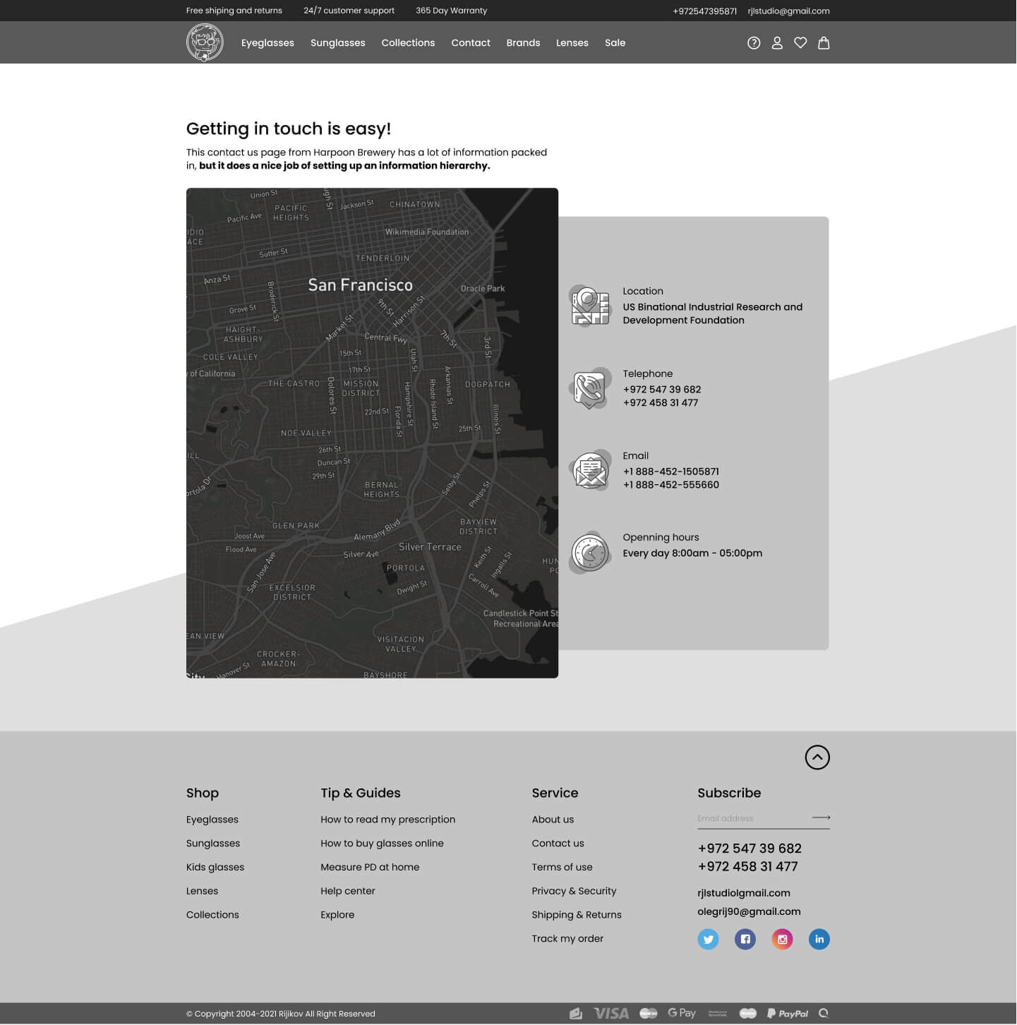 Prototype Low quality wireframe contact page