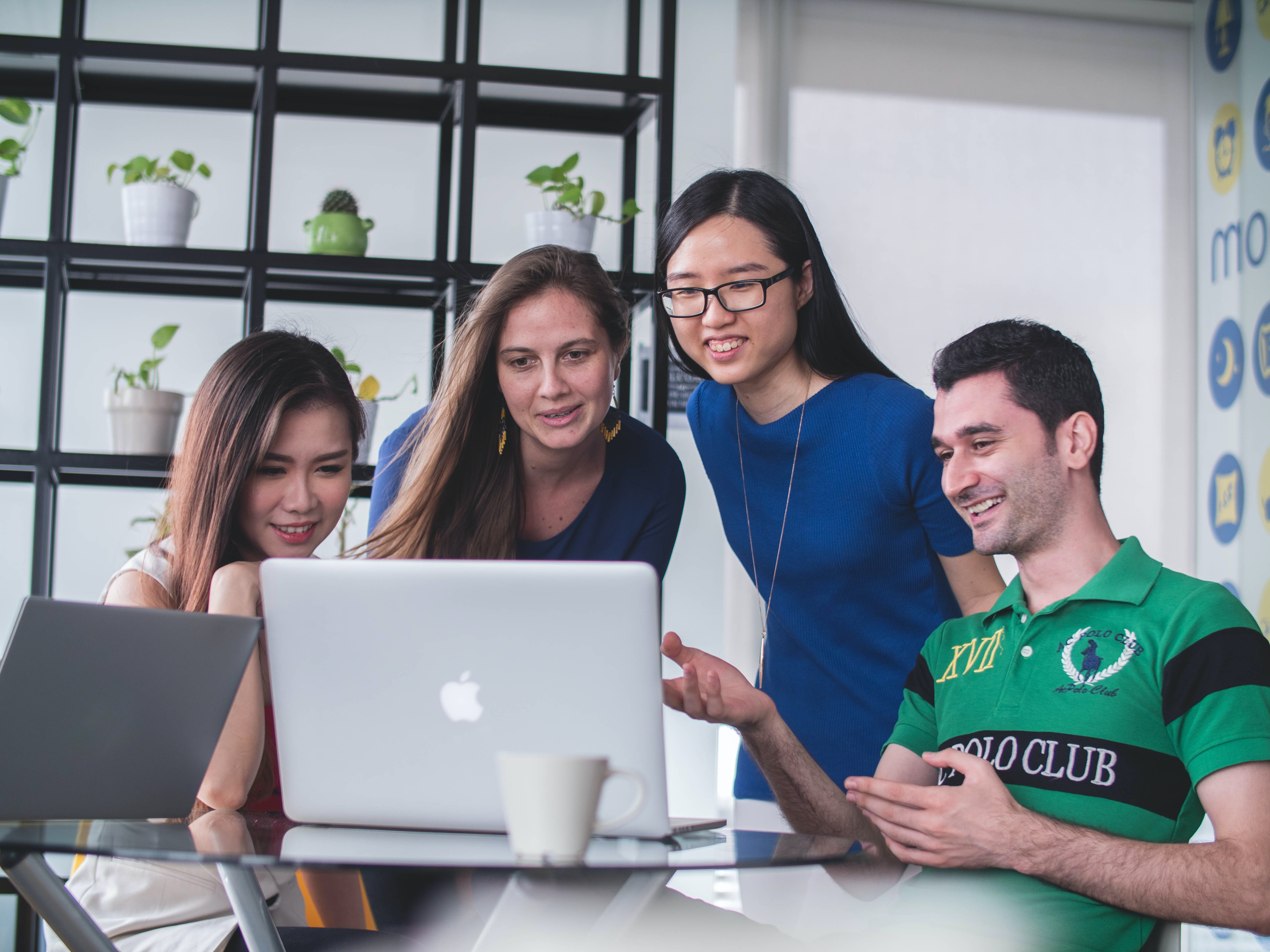 Coworkers and managers working positively together