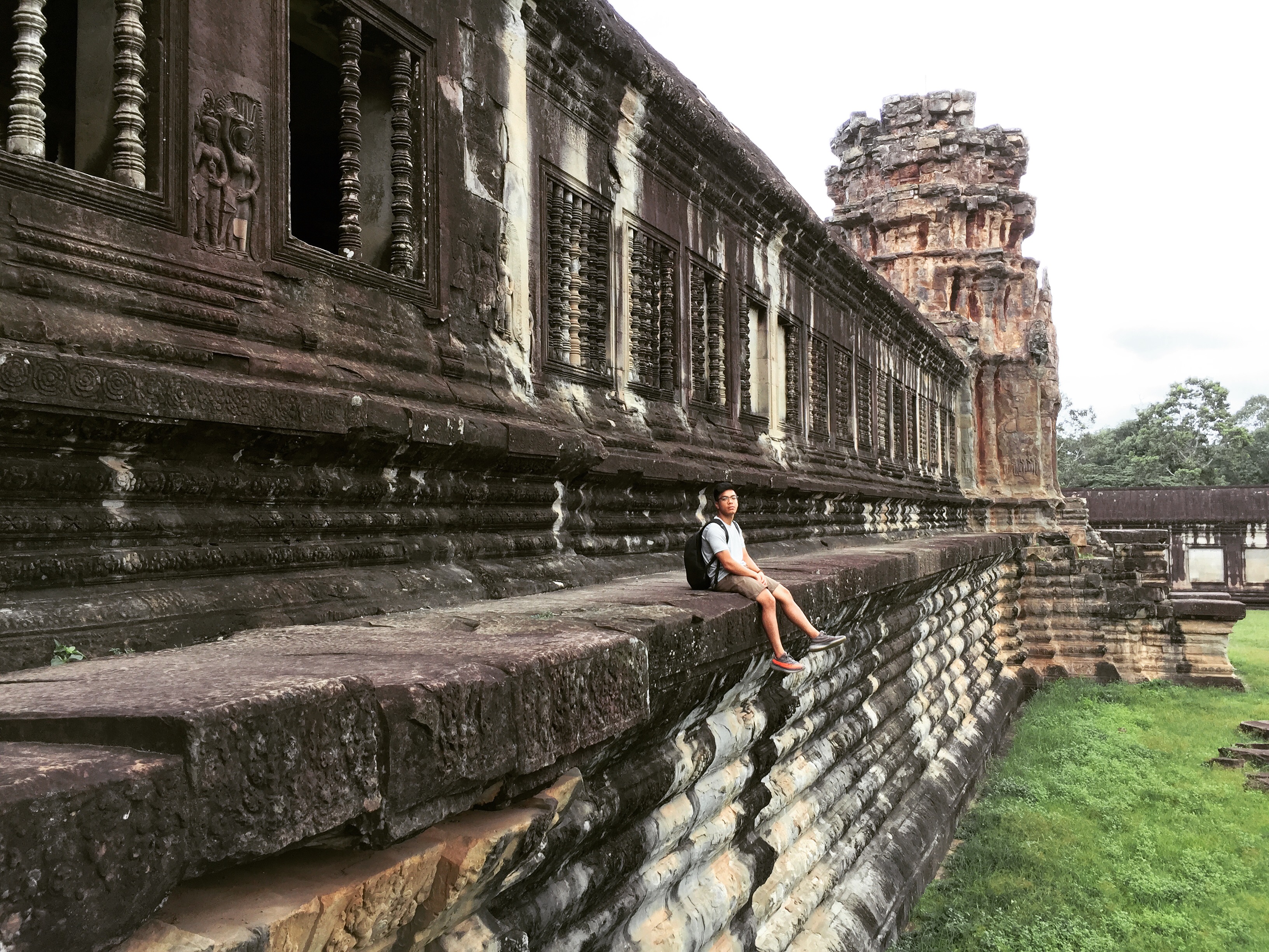 At Angor Wat temple in Cambodia