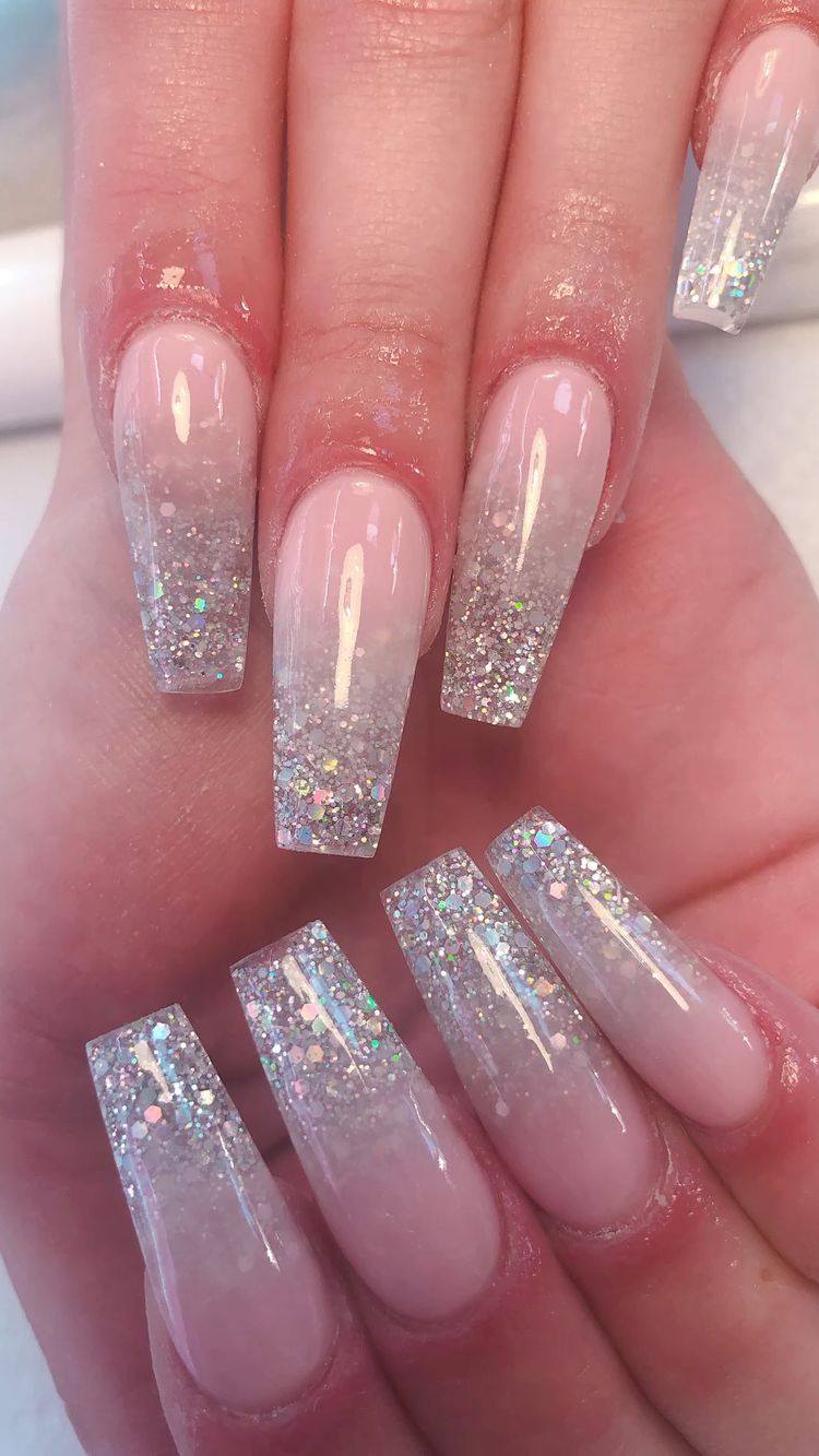 Ombre Nails with Glitter
