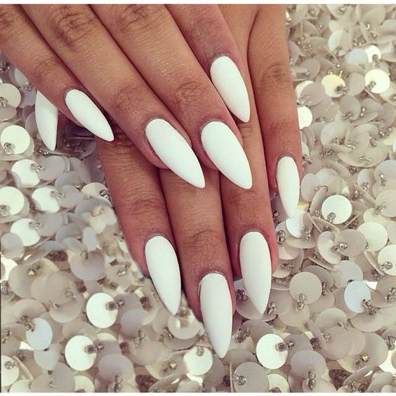 Classic White Matte Nails