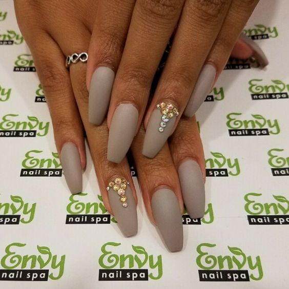 Taupe Matte Nails