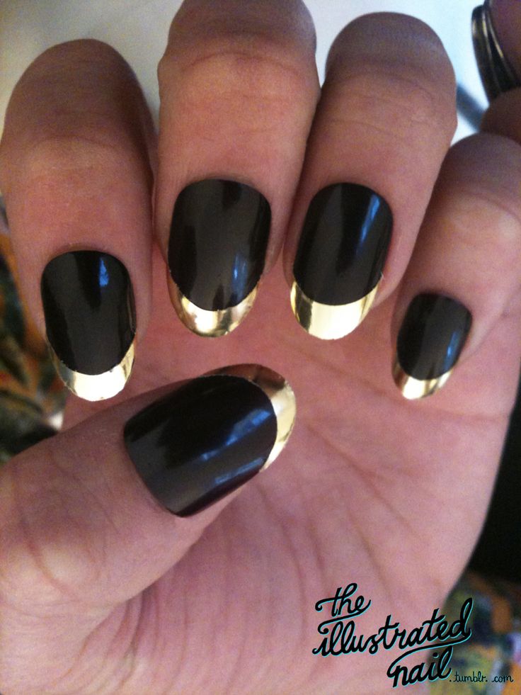Black and Gold French Tips