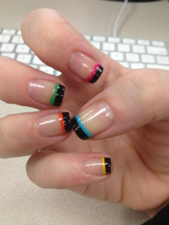 Neon French Nails