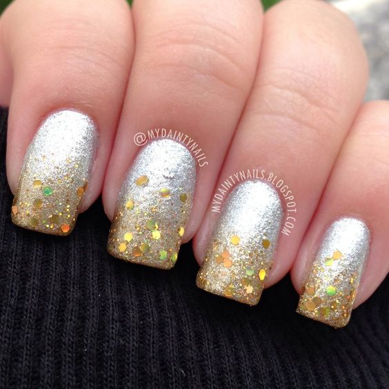 Metallic Ombre Nails