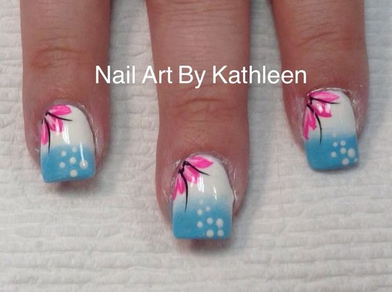 Cherry Blossom Ombre Nails