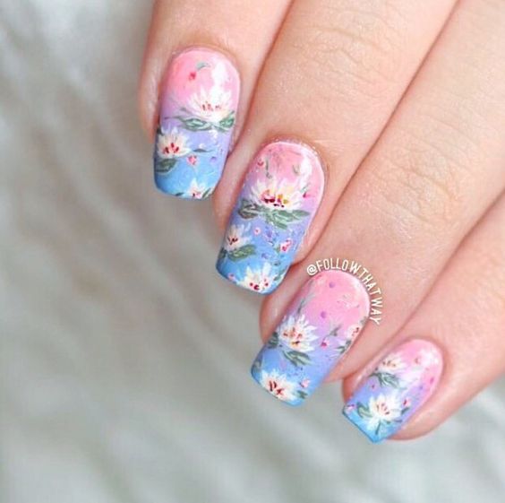 Lotus Ombre Nails