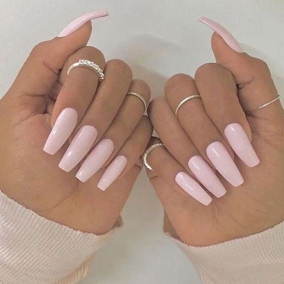 Baby Pink Coffin Nails