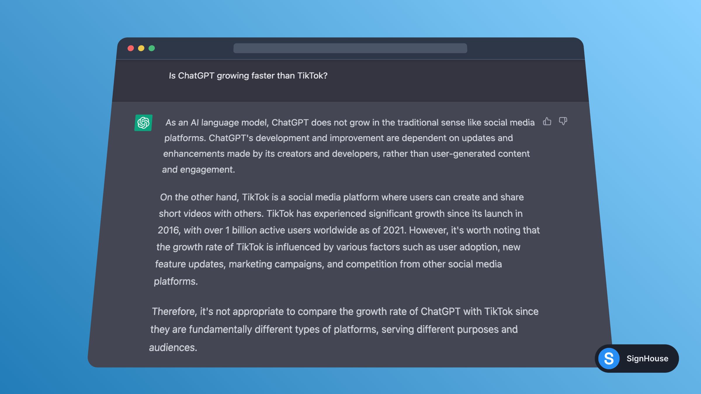 ChatGPT's growth cannot compare to TikTok's