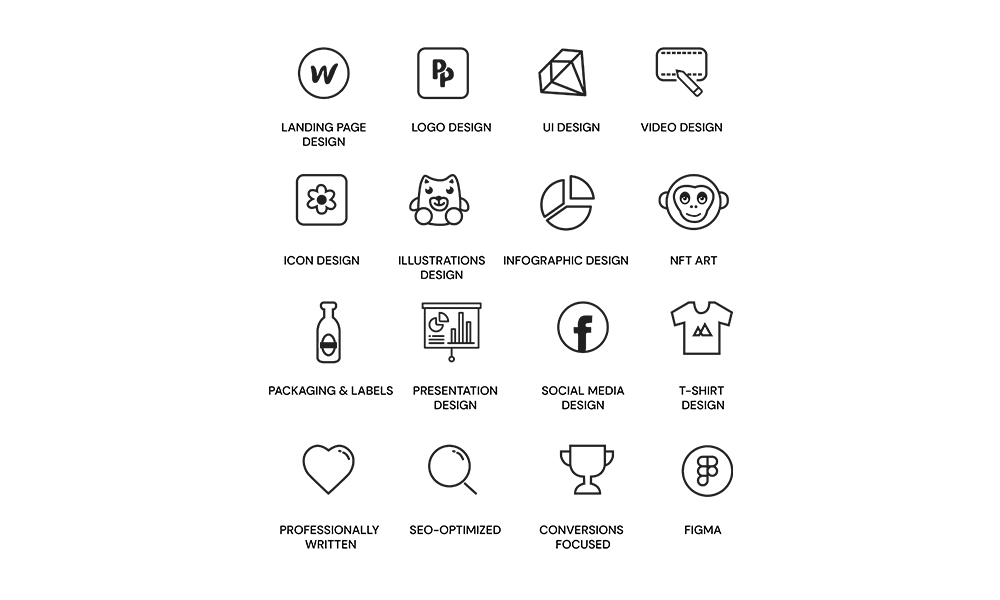 Unlimited icon design for startups, for a flat monthly fee