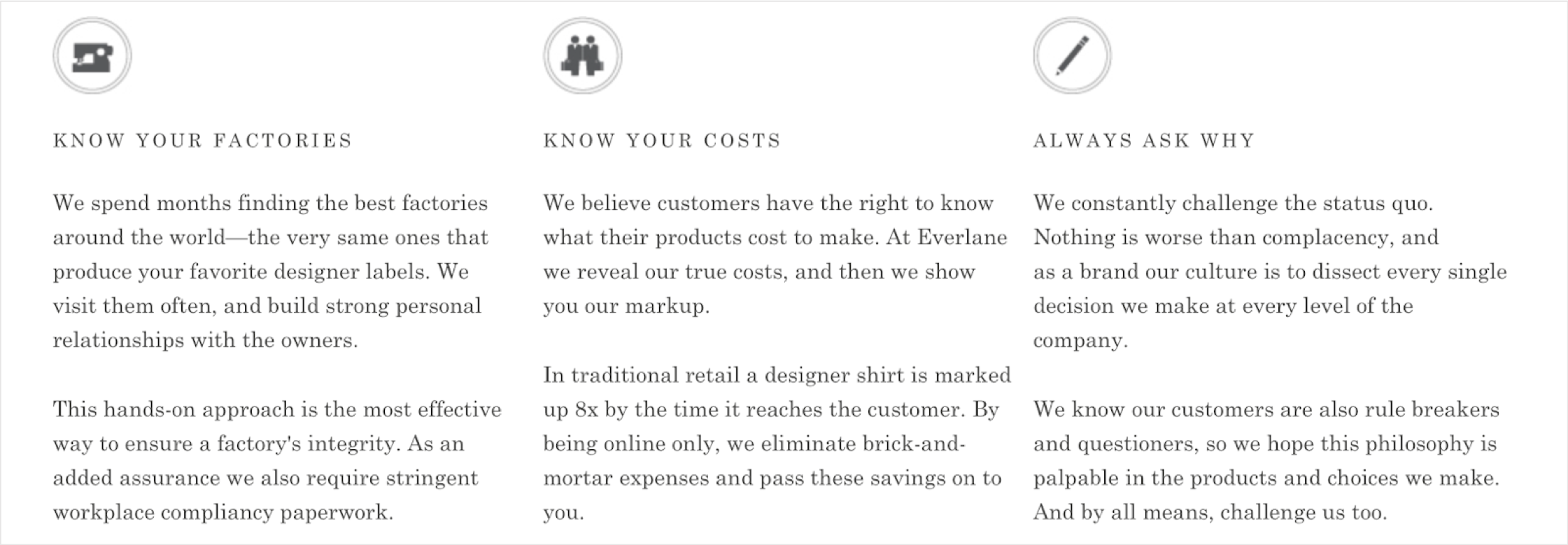 everlane company values