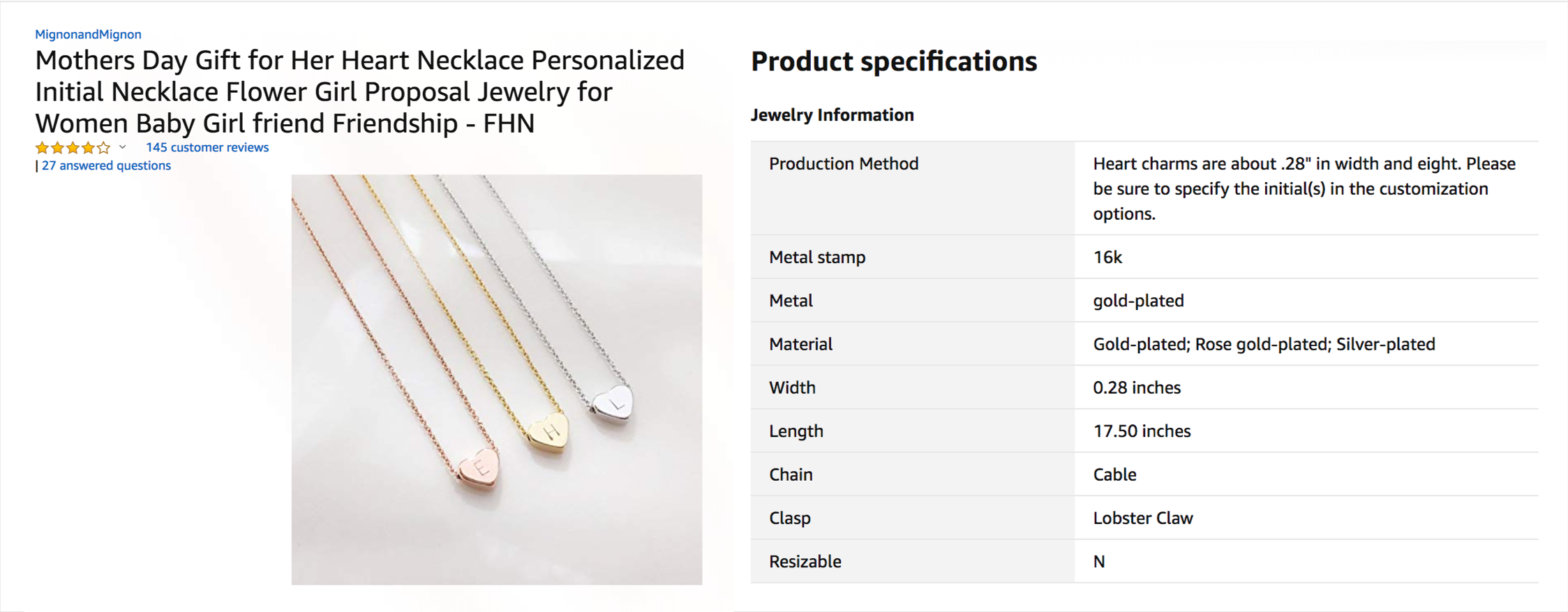 example of an amazon product listing with complete data