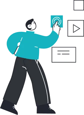 Person adding photos and images