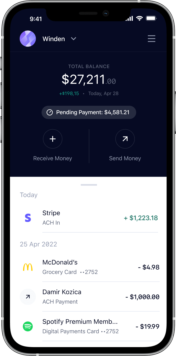 Winden Mobile App Preview with an iPhone Mockup