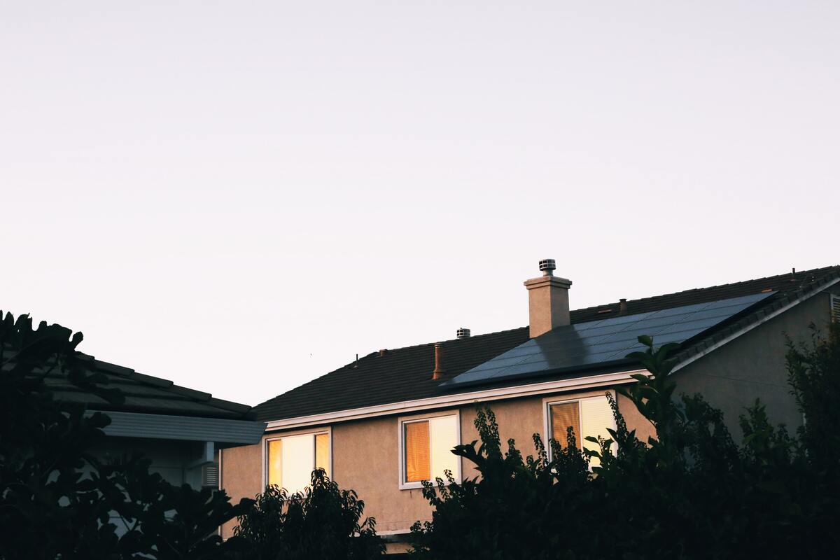 Solar panels on roof