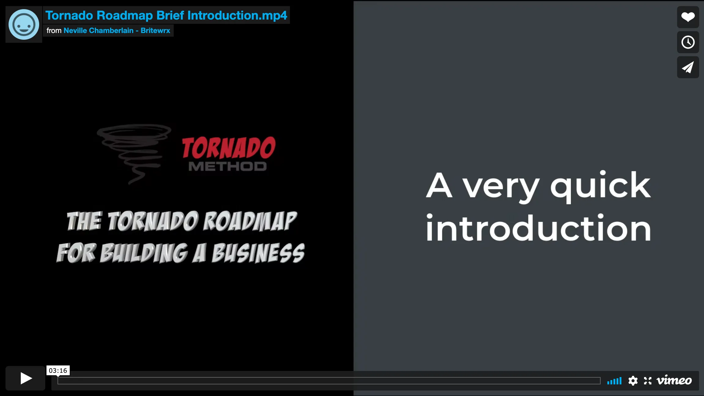 The opening credits of the intro video