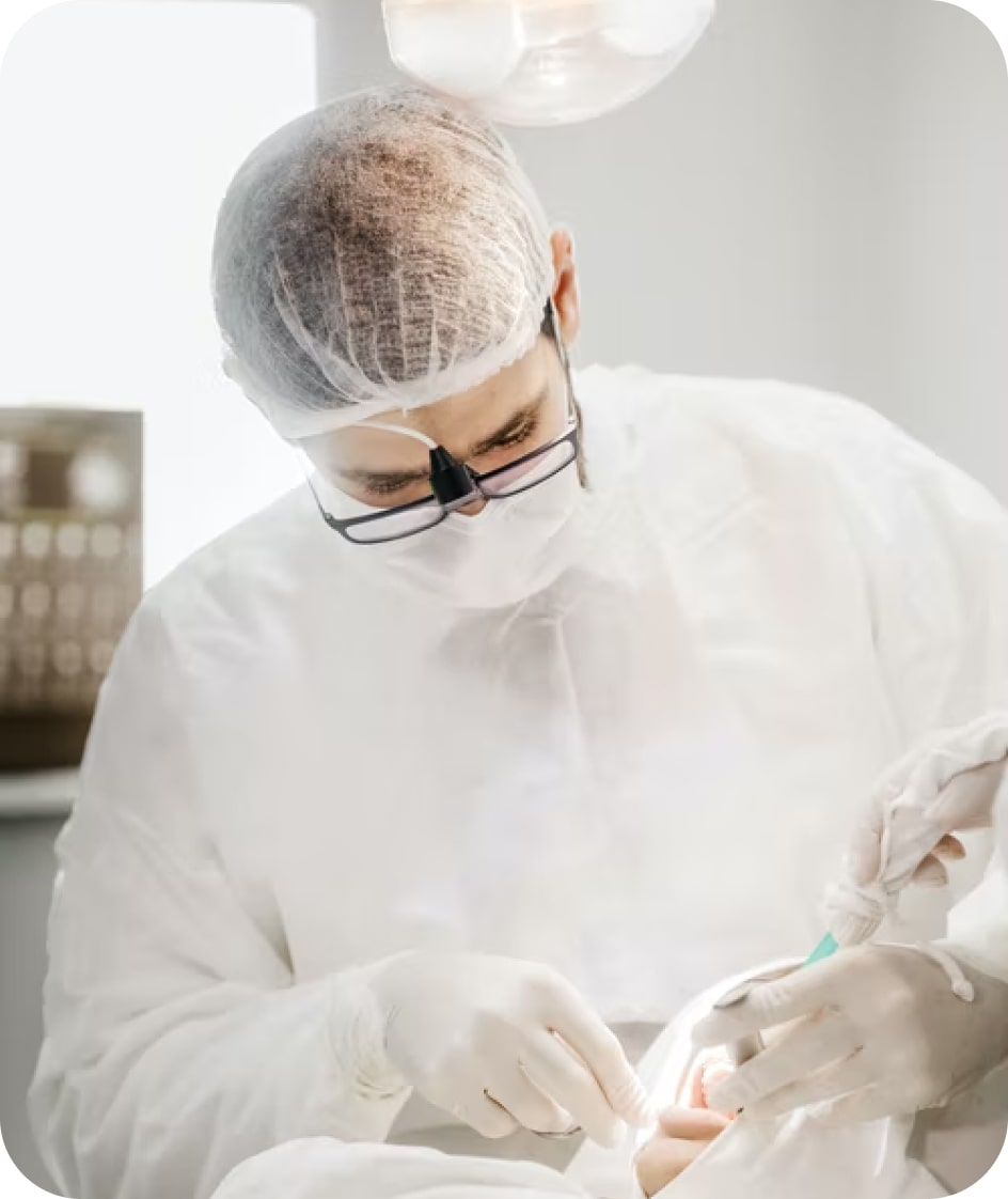 An image of a dentist conducting an operation 