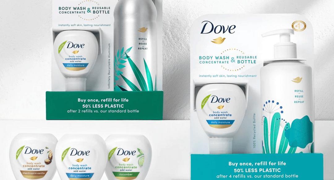 Product Spotlight Dove Body Wash Concentrate and Refillable Bottles