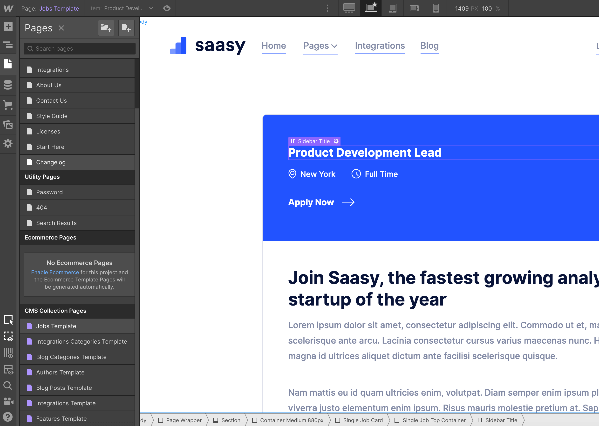 CMS Item | Saasy Webflow Template