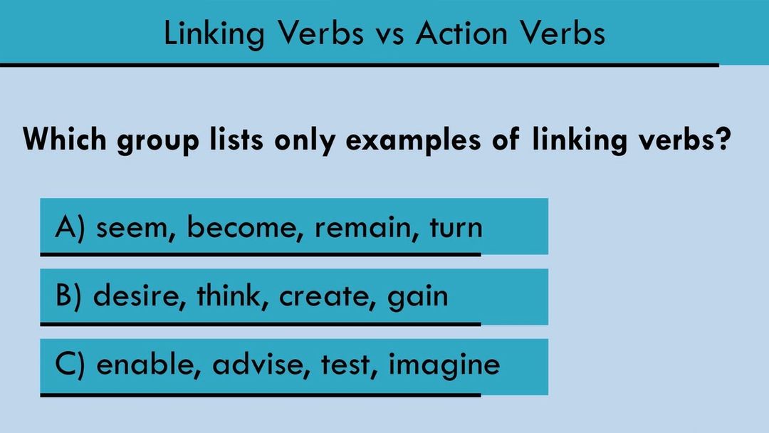 How do you identify linking verbs? Grammar