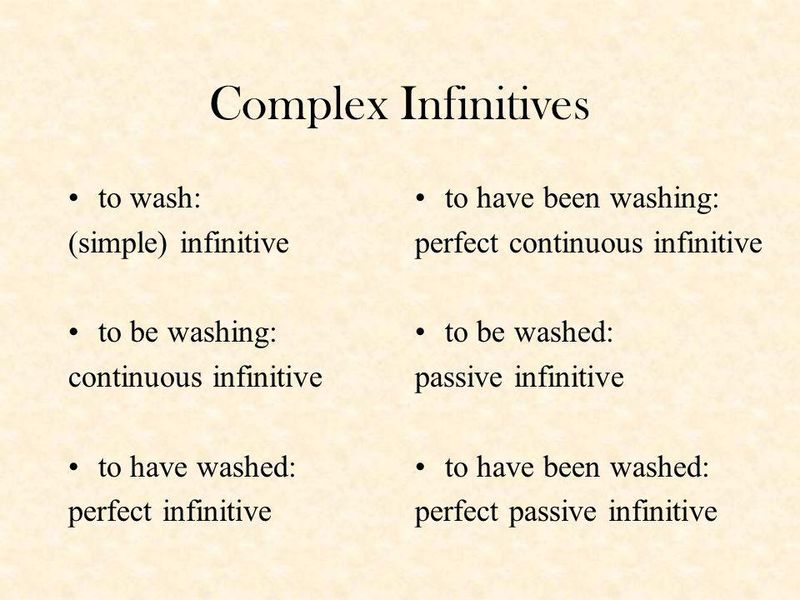 Continuous infinitives Grammar