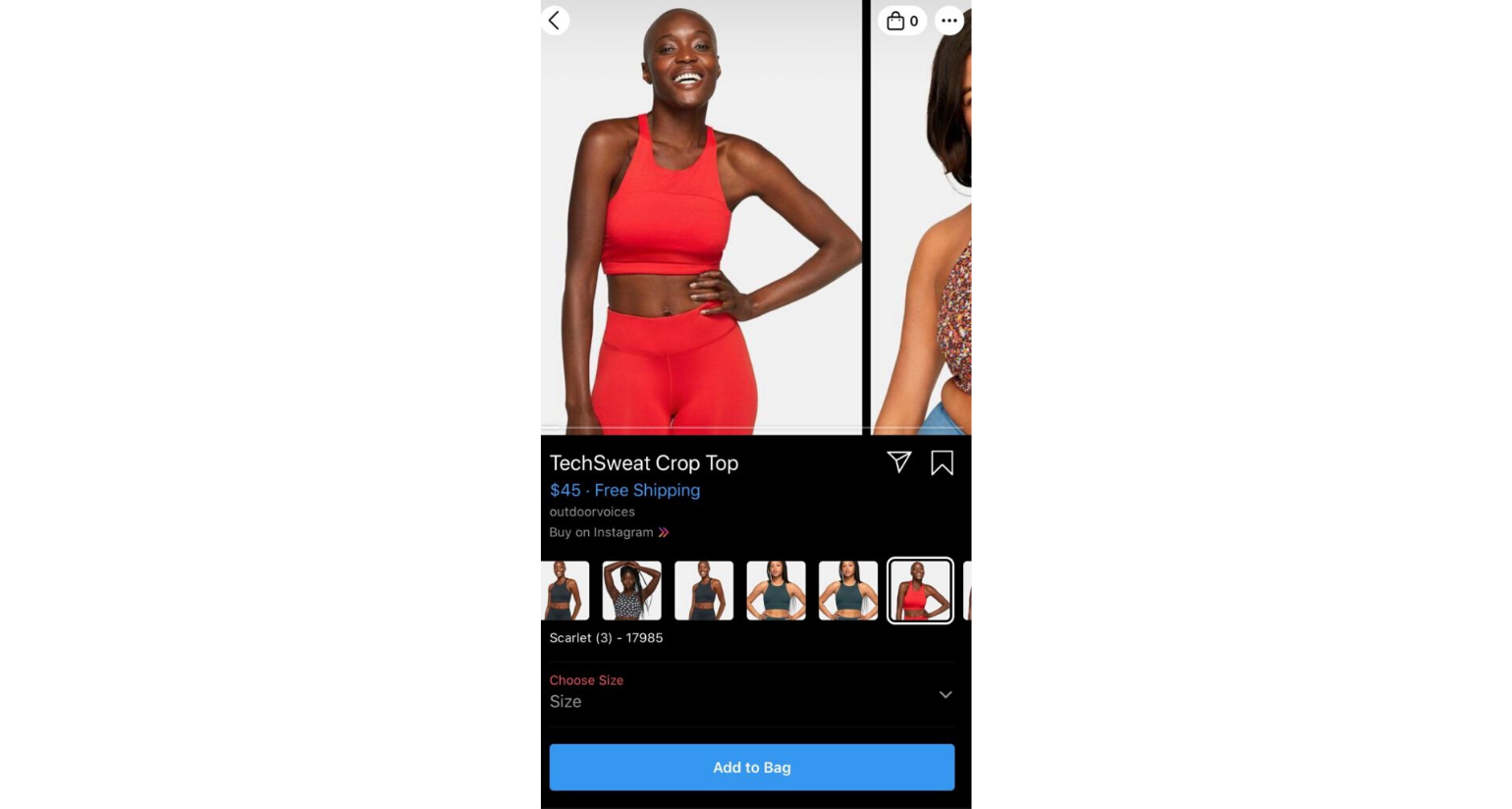 Outdoor voices Instagram shopping