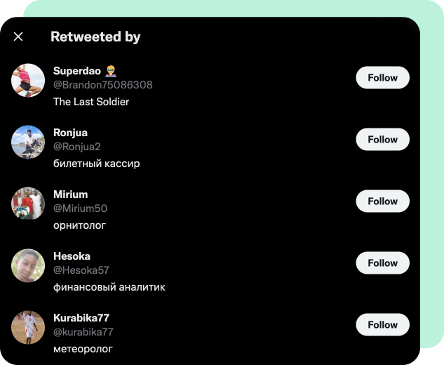 Competitors Twitter followers quality