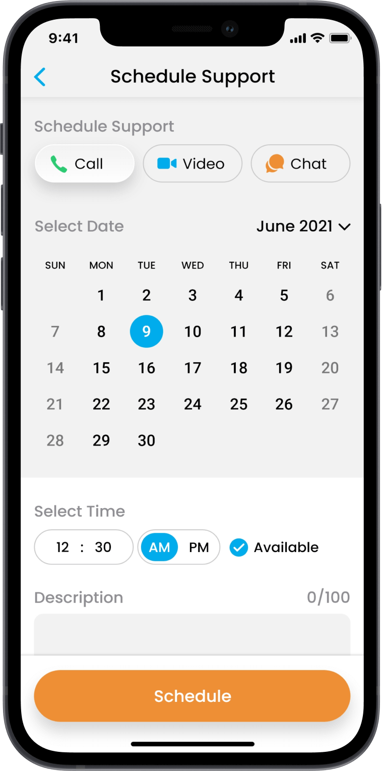 MeLiSA schedule support screenshot