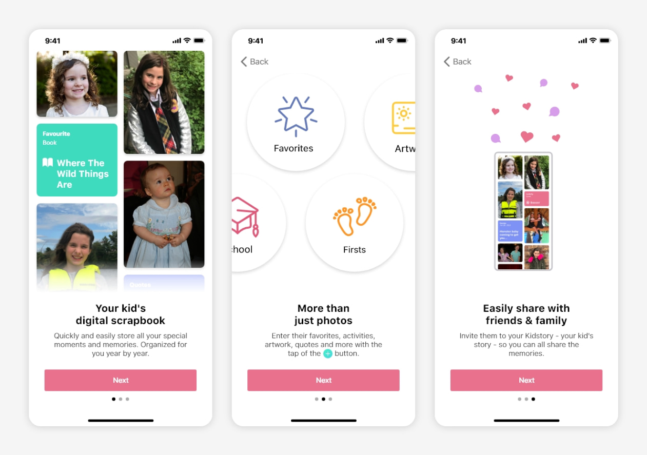 Kidstory app screensgots