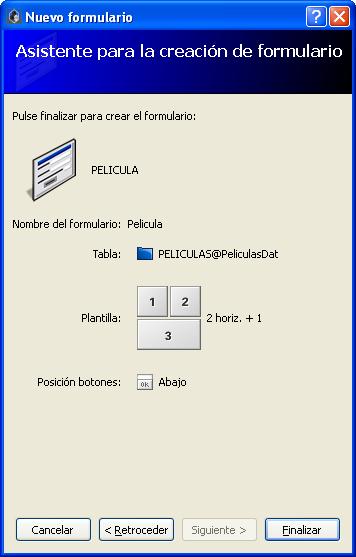 Asistente de creación de formularios en Velneo V7 3 Asistente de creación de formularios - Velneo V7 - Resumen final