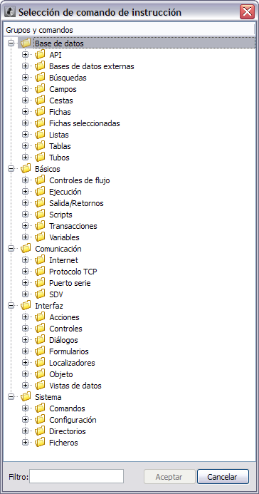 Velneo V7 7.7: Mejoras en el cuadro de diálogo de comandos del editor de procesos 2 Velneo V7 7.7: Mejoras en el cuadro de diálogo de comandos del editor de procesos 2