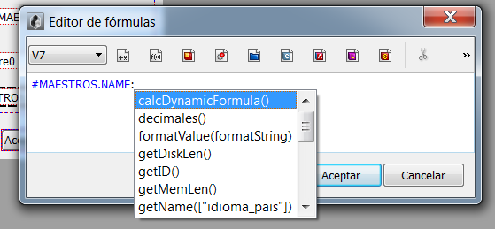Autocompletado en el editor de formulas V7 1 Autocompletado en el editor de formulas V7 1