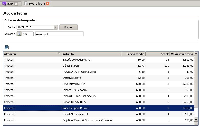 Últimas semanas para vERP Profesional v. 1.3 7 Stock a fecha 1