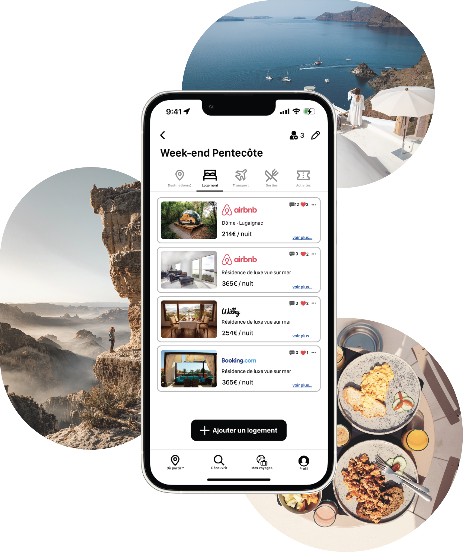 partager les liens des hotels pour organiser son voyage