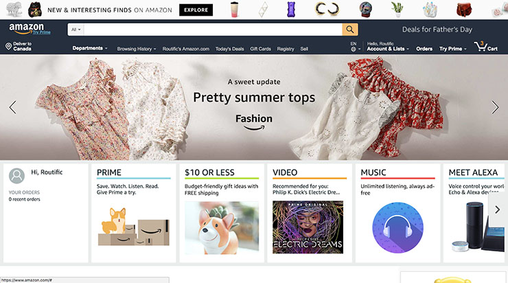 amazon homepage