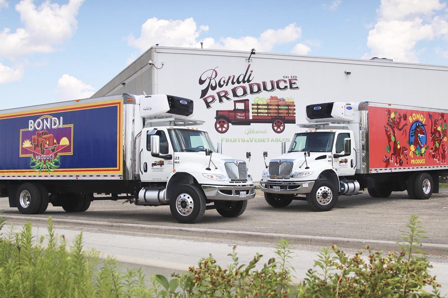 grocery produce delivery trucks