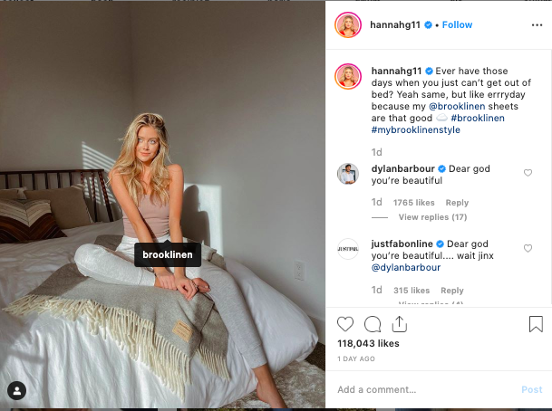 Collaboration between an influencer and a brand