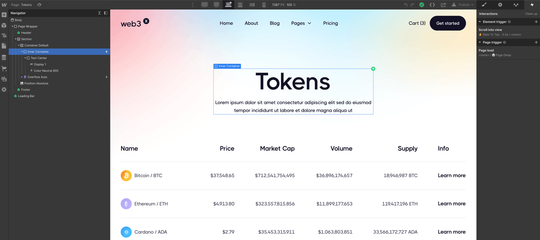 Animations - Web3 X Webflow Template