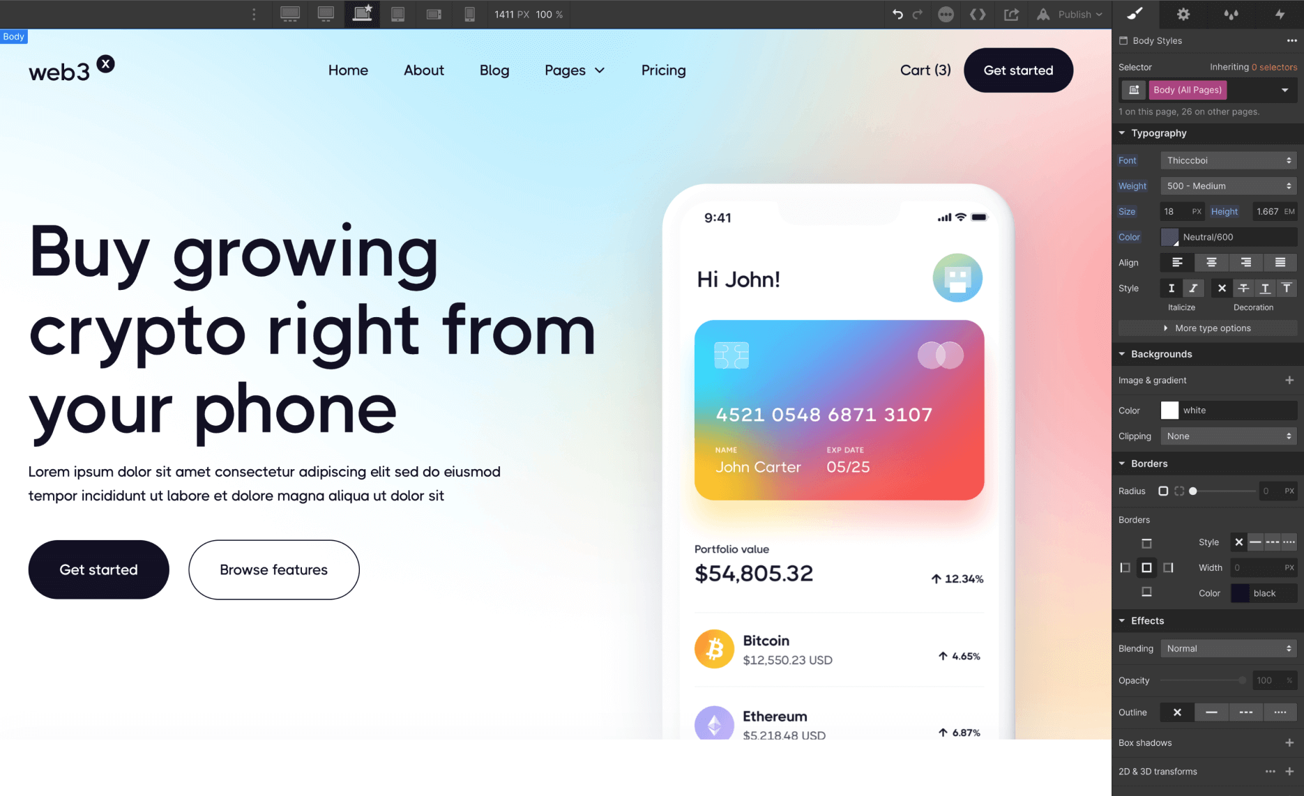 Typography - Web3 X Webflow Template