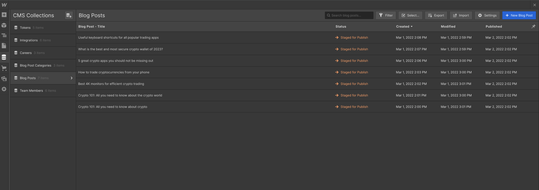 CMS Collection - Web3 X Webflow Template