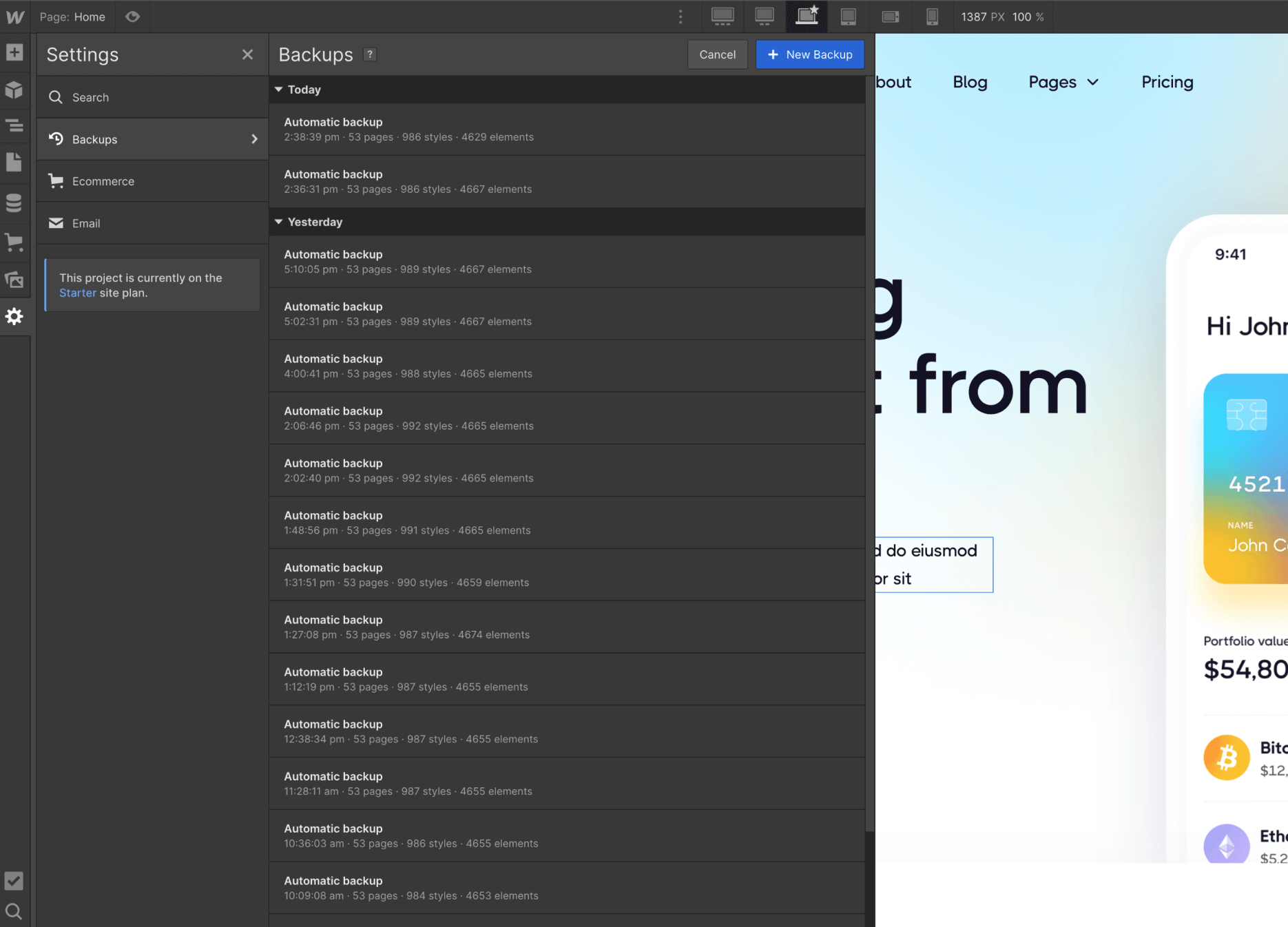 Backups - Web3 X Webflow Template