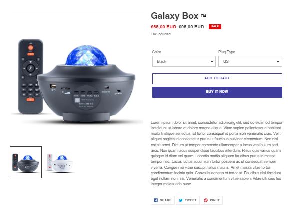 Single Product image of Galaxy Box in Checkout