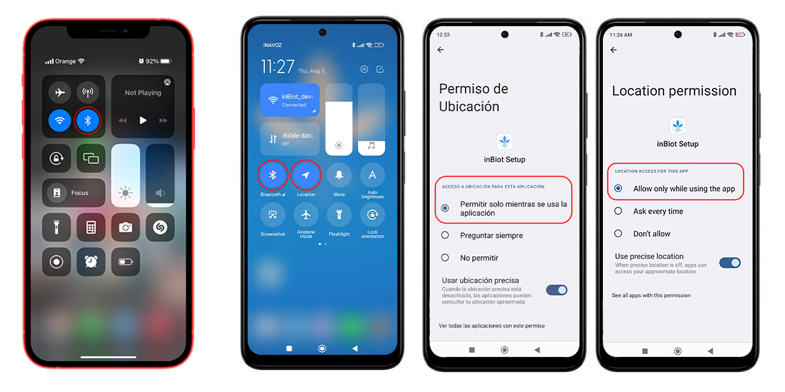 activa el bluetooth y la ubicación