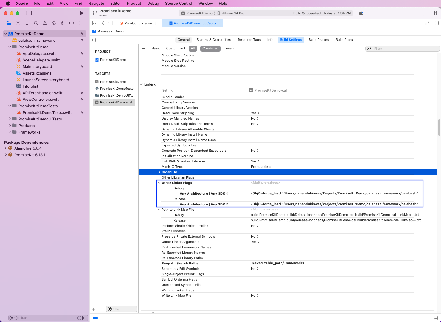 Back in the root of the project, select the ProjectKitDemo-cal target.