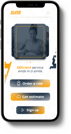 phone mockup of Dlvrd project screen