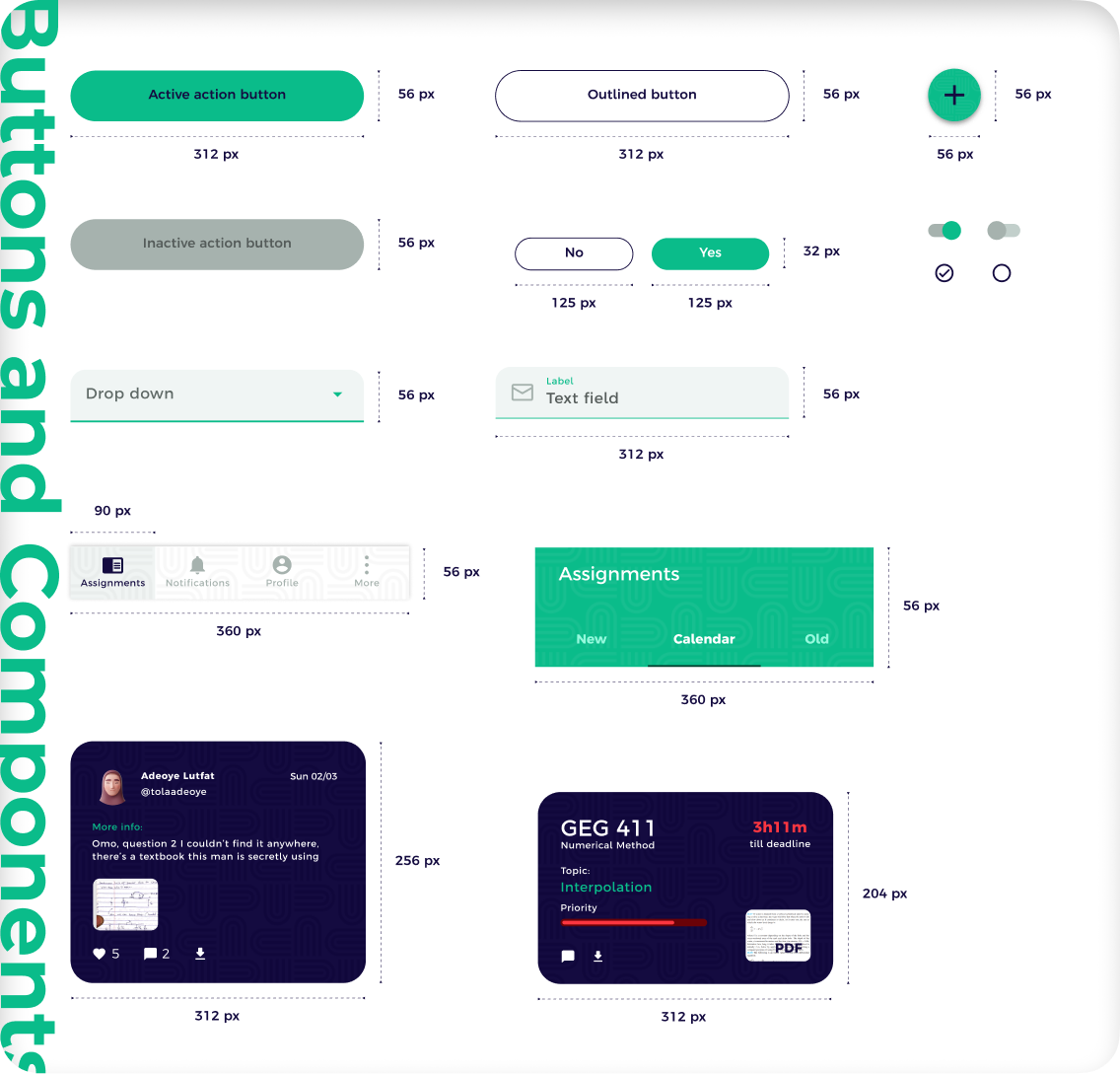 dubbly style guide, ui components