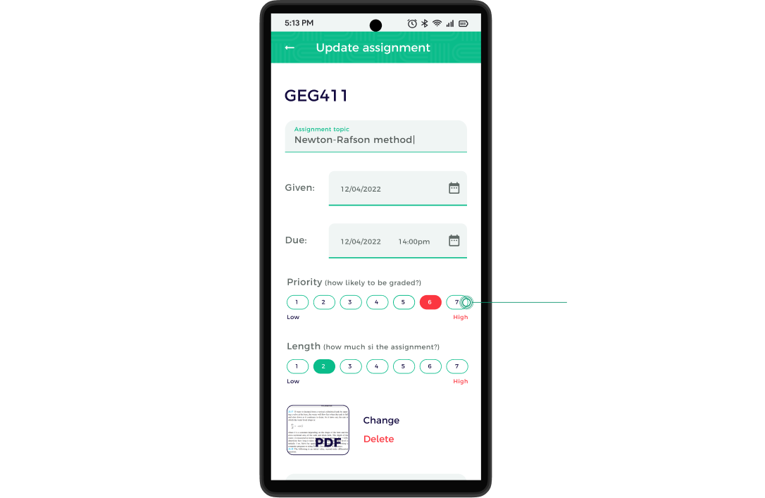 iteration on dubbly high fidelity design, improved the slider class rep uses to set assignment priority and length